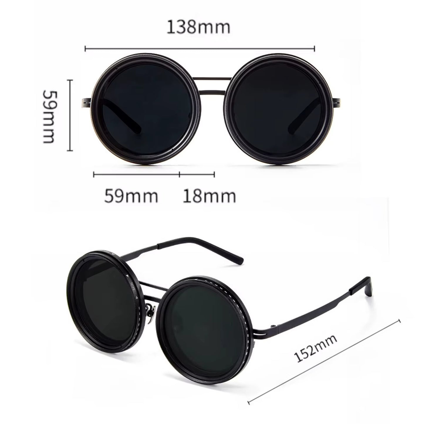 1-9 gear adjustable ND filter Glasses